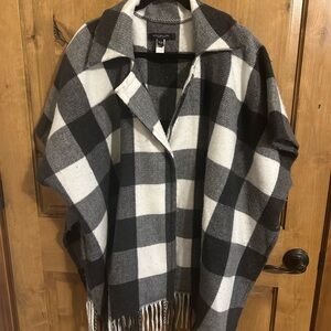Marc New York Black and White Checkered Cape